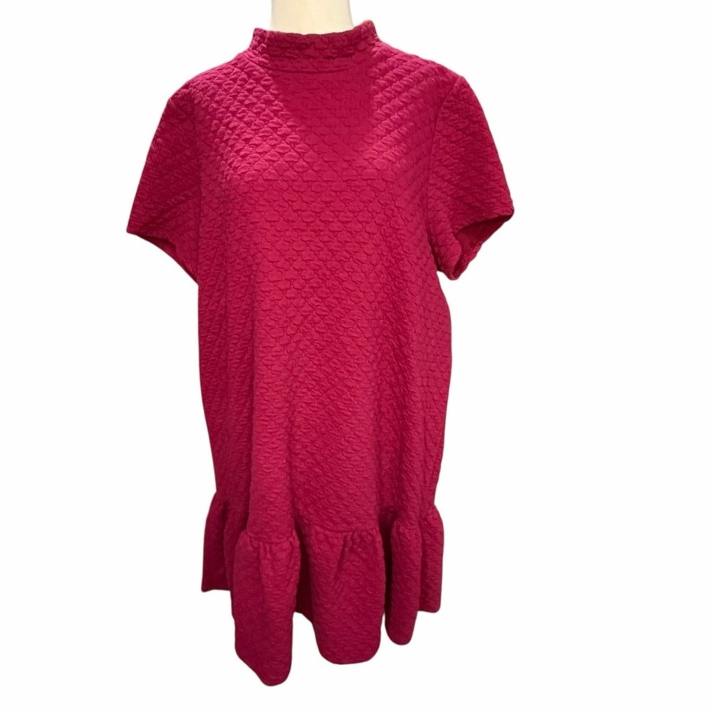 Eloquii Quilted‎ Dress Womens 18 Maroon Textured Cotton Blend Business Casual